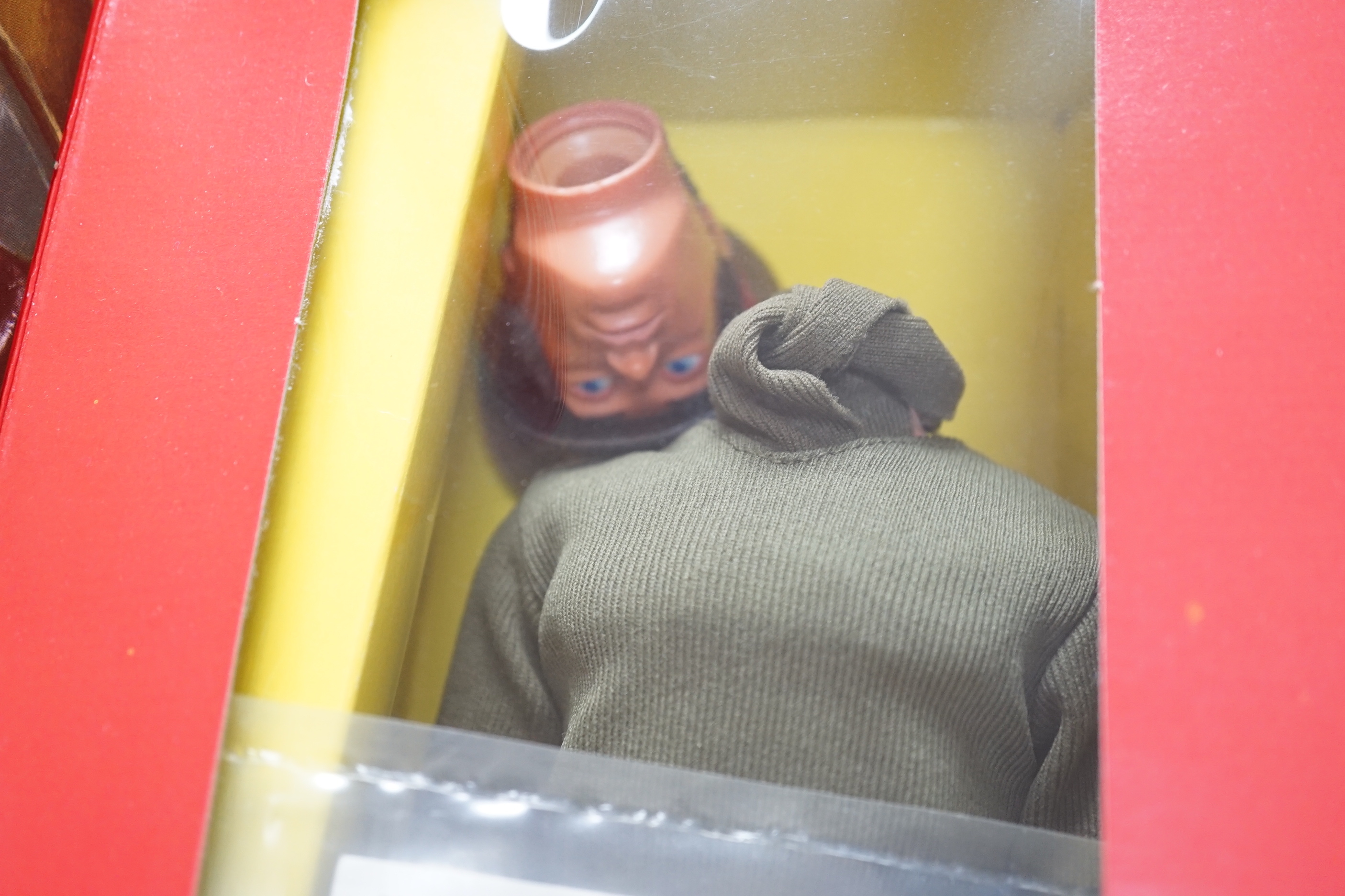 Two boxed 1970s Action Man figures (a/f), together with another original box containing Action Man accessories, including diving equipment